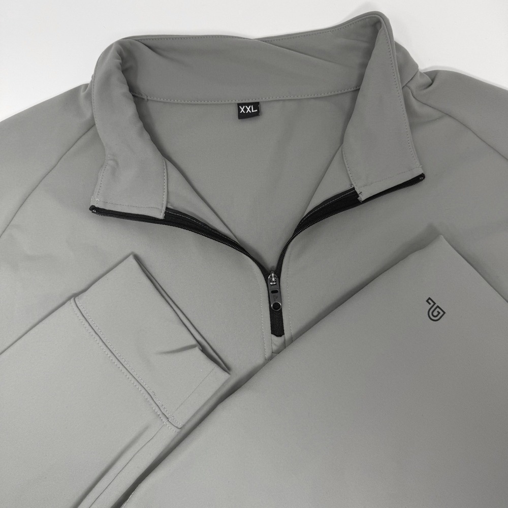 Public Rec Mens XXL Gray Quarter Zip Pullover Performance Stretch Activewear Top